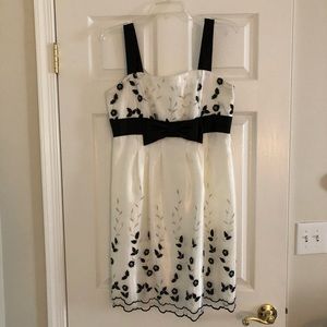 White and black flowered dress
